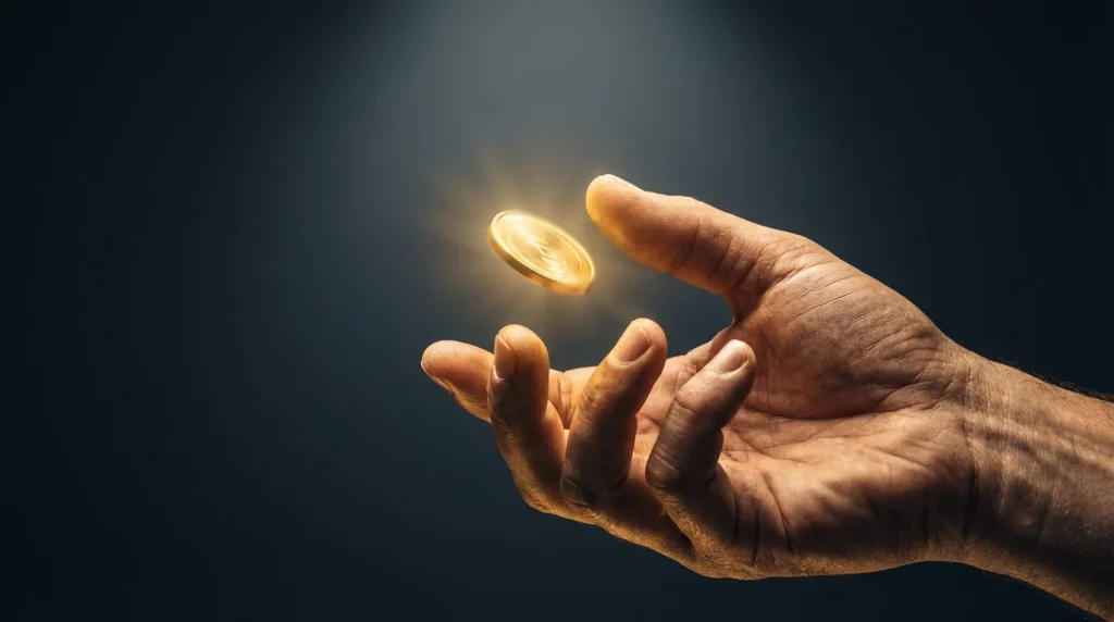 Fast withdrawal slot sites not on GamStop — a hand catching a glowing coin mid-air
