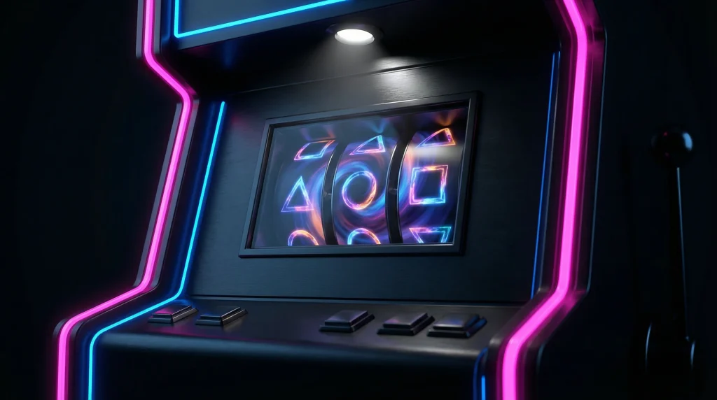 Hacksaw Gaming slots not on GamStop — bold slot reels with neon accents