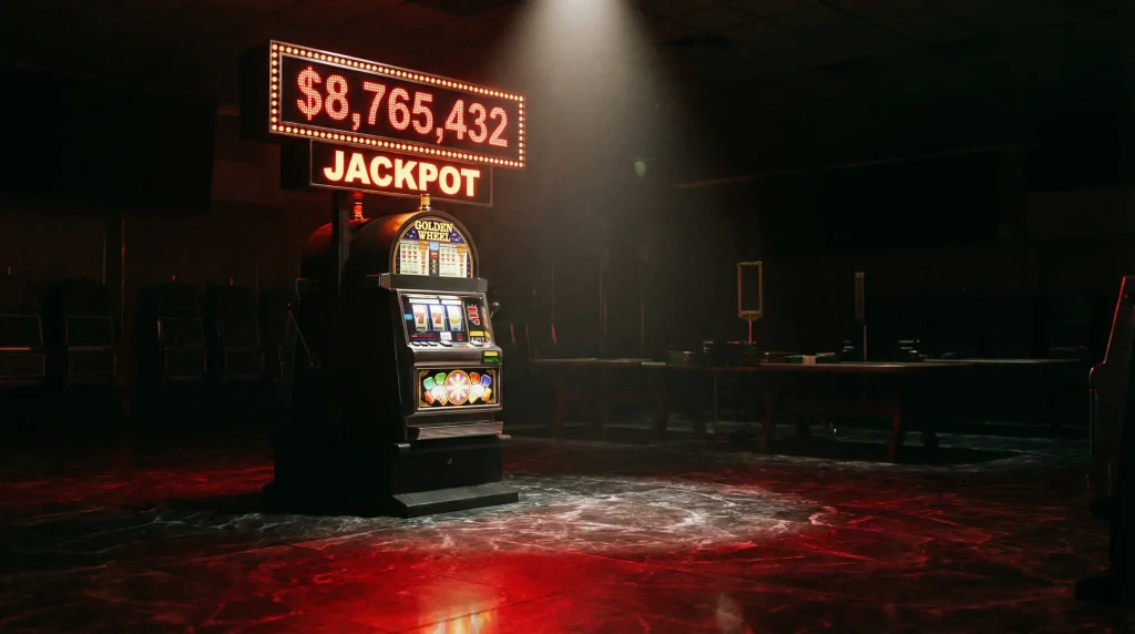 Jackpot slots not on GamStop – glowing progressive jackpot counter on a slot machine