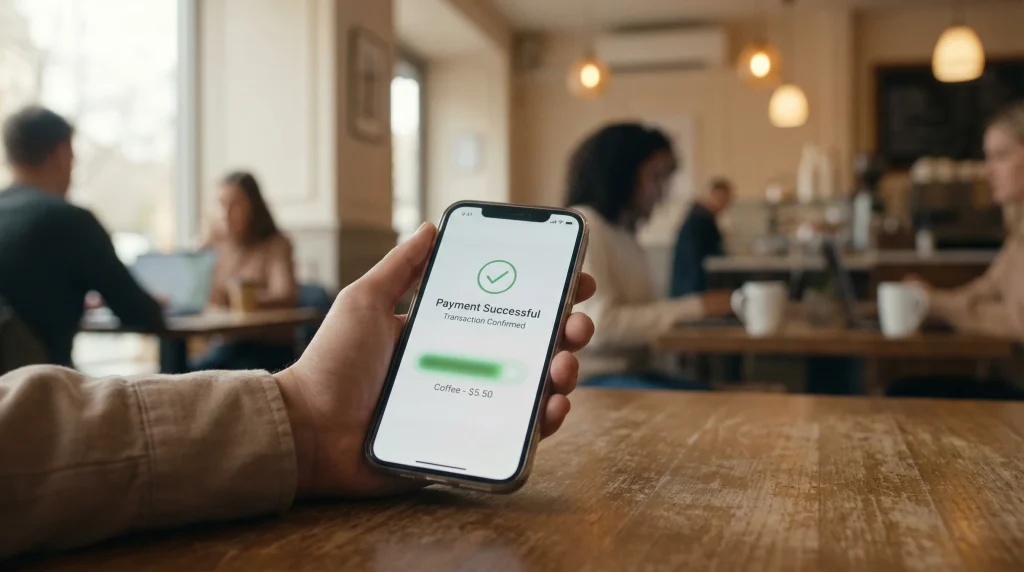 Non-GamStop slots with PayPal — smartphone showing e-wallet payment screen
